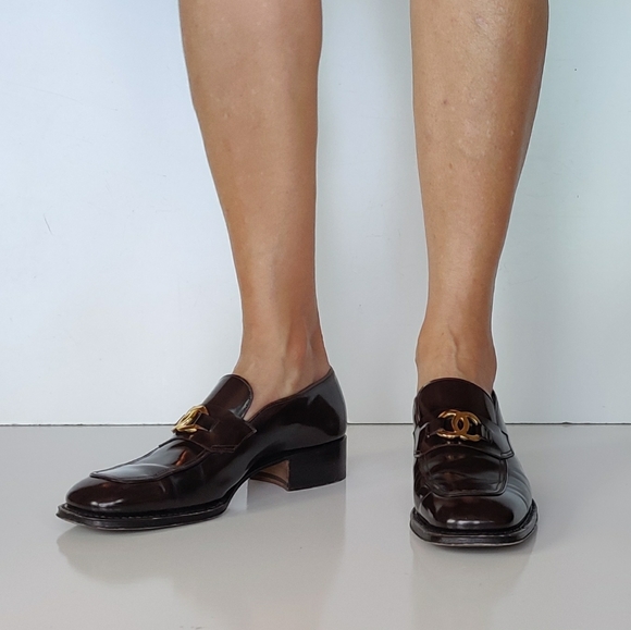 CHANEL Chocolate Brown Loafers, Size 40, US 10 - Picture 3 of 10